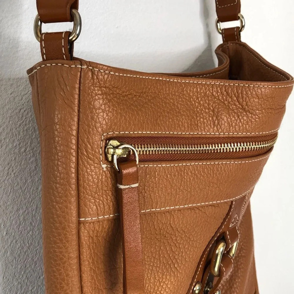 Furla Orange Brown Pebbled Leather Crossbody Bag - Picture 4 of 15